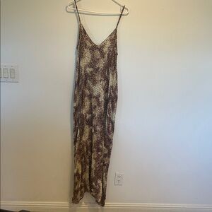 Lovestitch Brown and Cream Patterned Maxi Dress